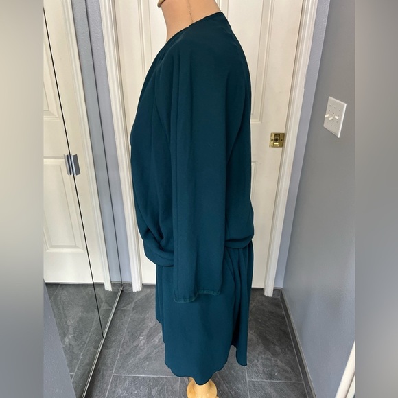 Aritzia Wilfred Hunter Green Crossover Faux Wrap Dress - Picture 5 of 7